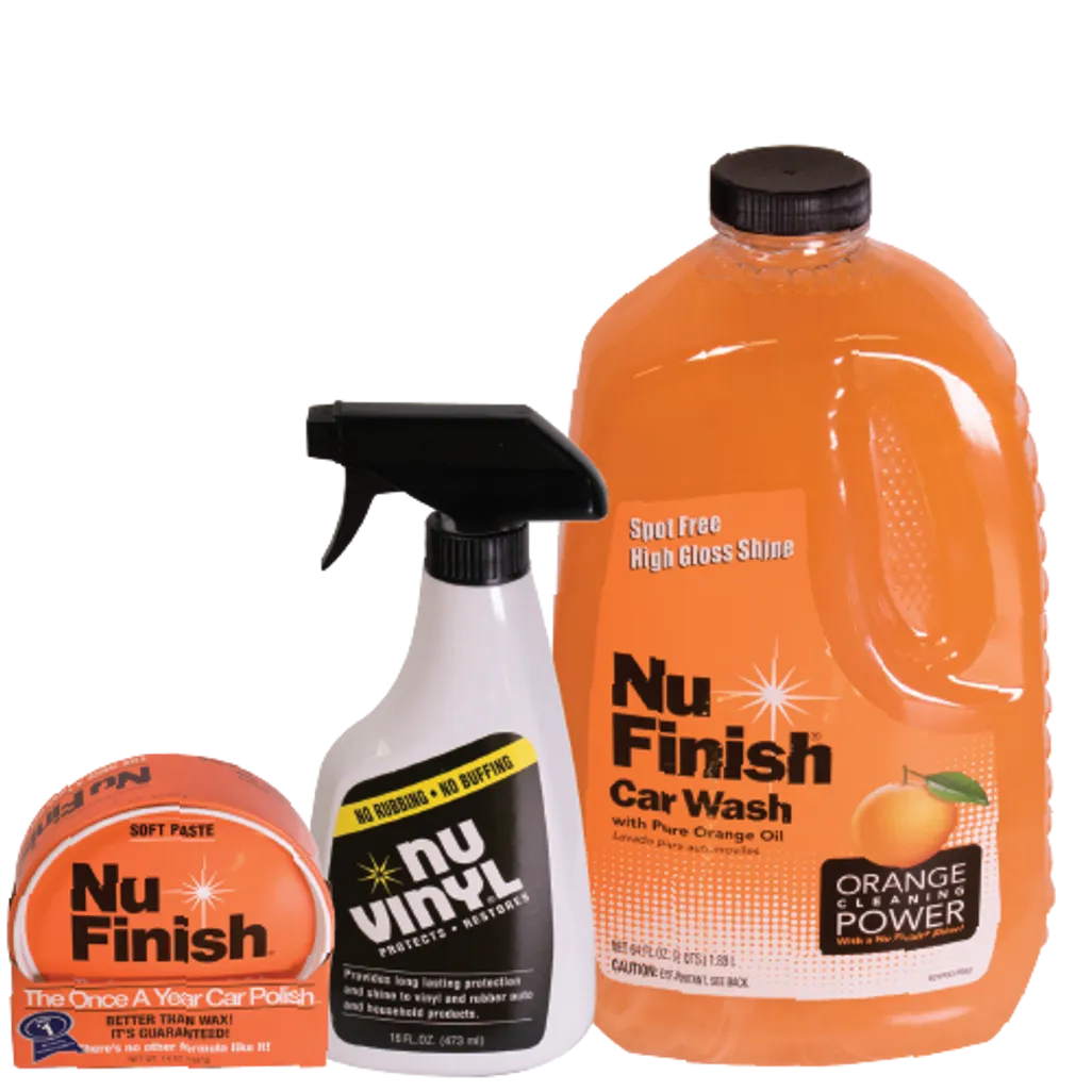Nu Finish Power Combo (Paste Car Polish - 397 ml & Car Wash - 1.89 lit & Vinyl Protectant - 473 ml)
