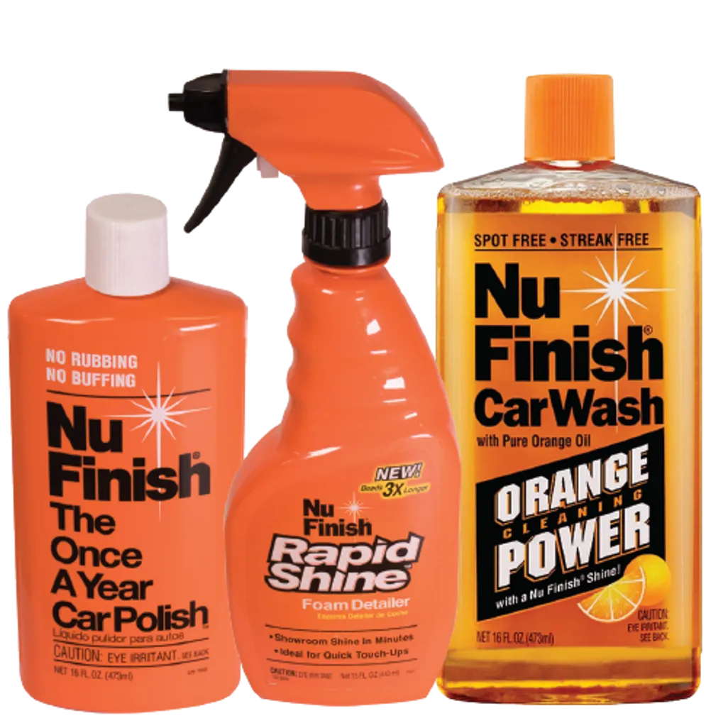 Nu Finish Rapid Combo (Car Wash - 473 ml & Liquid Car Polish - 473 ml & Rapid Shine - 443 ml)