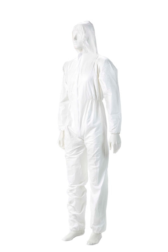 Promax Disposable White Hooded Overall - Medium