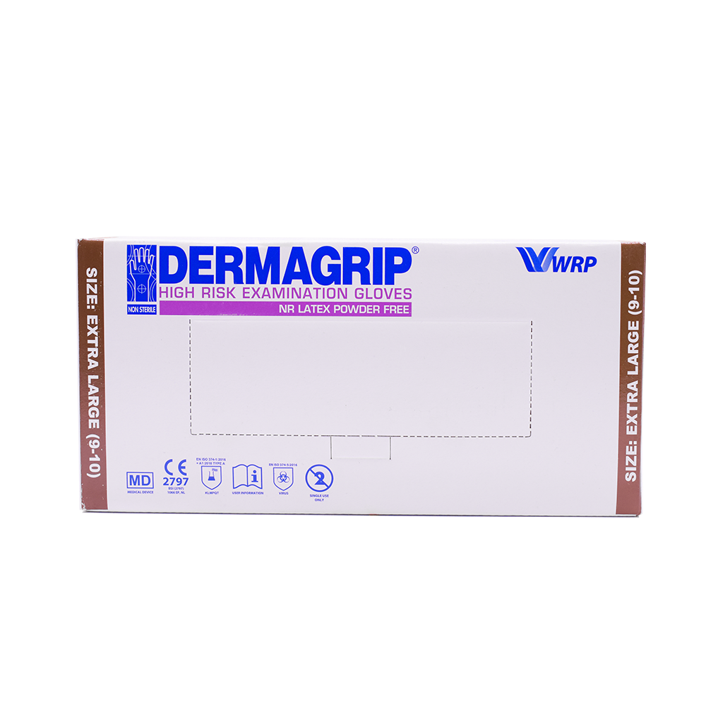 DERMAGRIP High Risk Latex Gloves Pairs - Extra Large