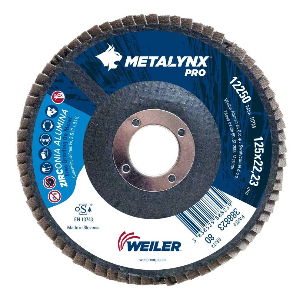 METALYNX Pro Zirc Inox Flap Disc P60 - 100 mm x 15 mm