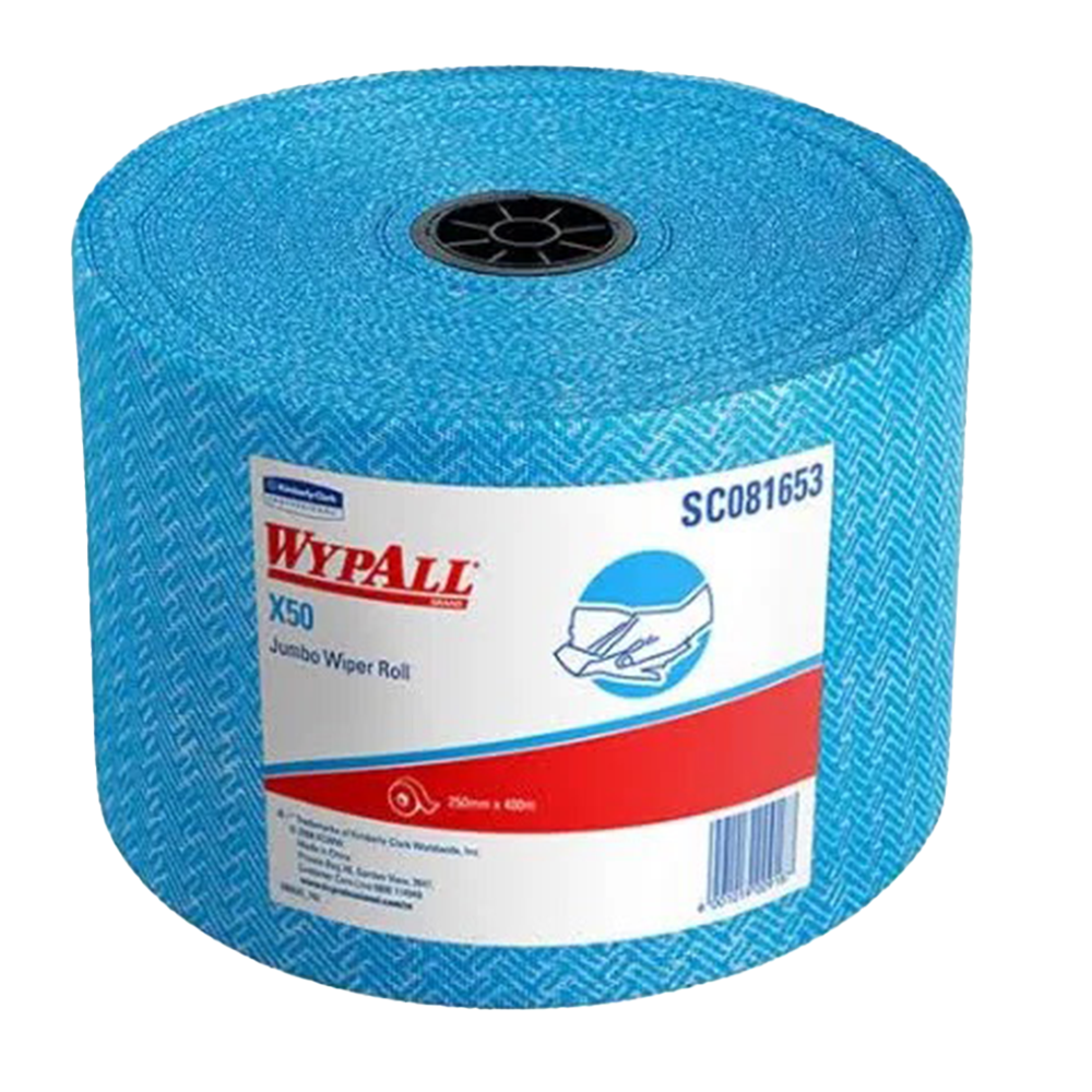 Kimberly-Clark WypAll X50 Jumbo Wiper Blue – 250 mm x 400 mt