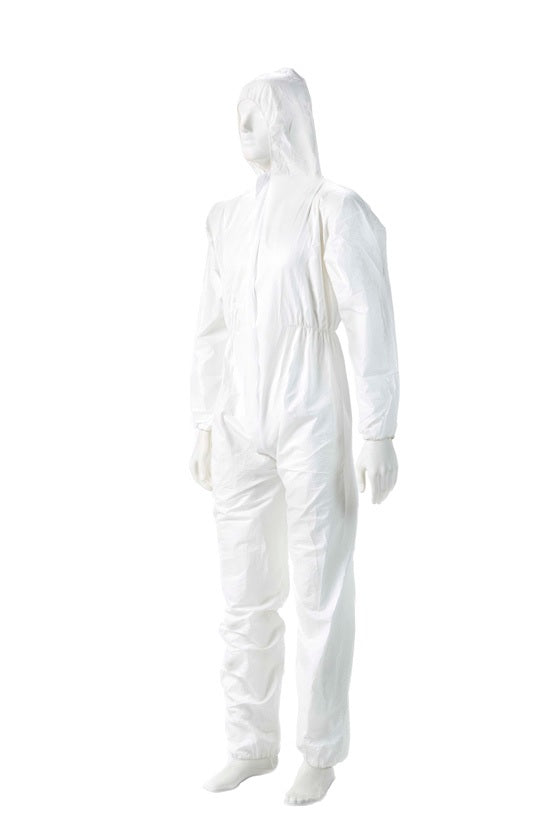 Promax Disposable White Hooded Overall - Large