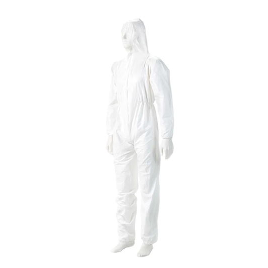 Promax Disposable White Hooded Overall - Large