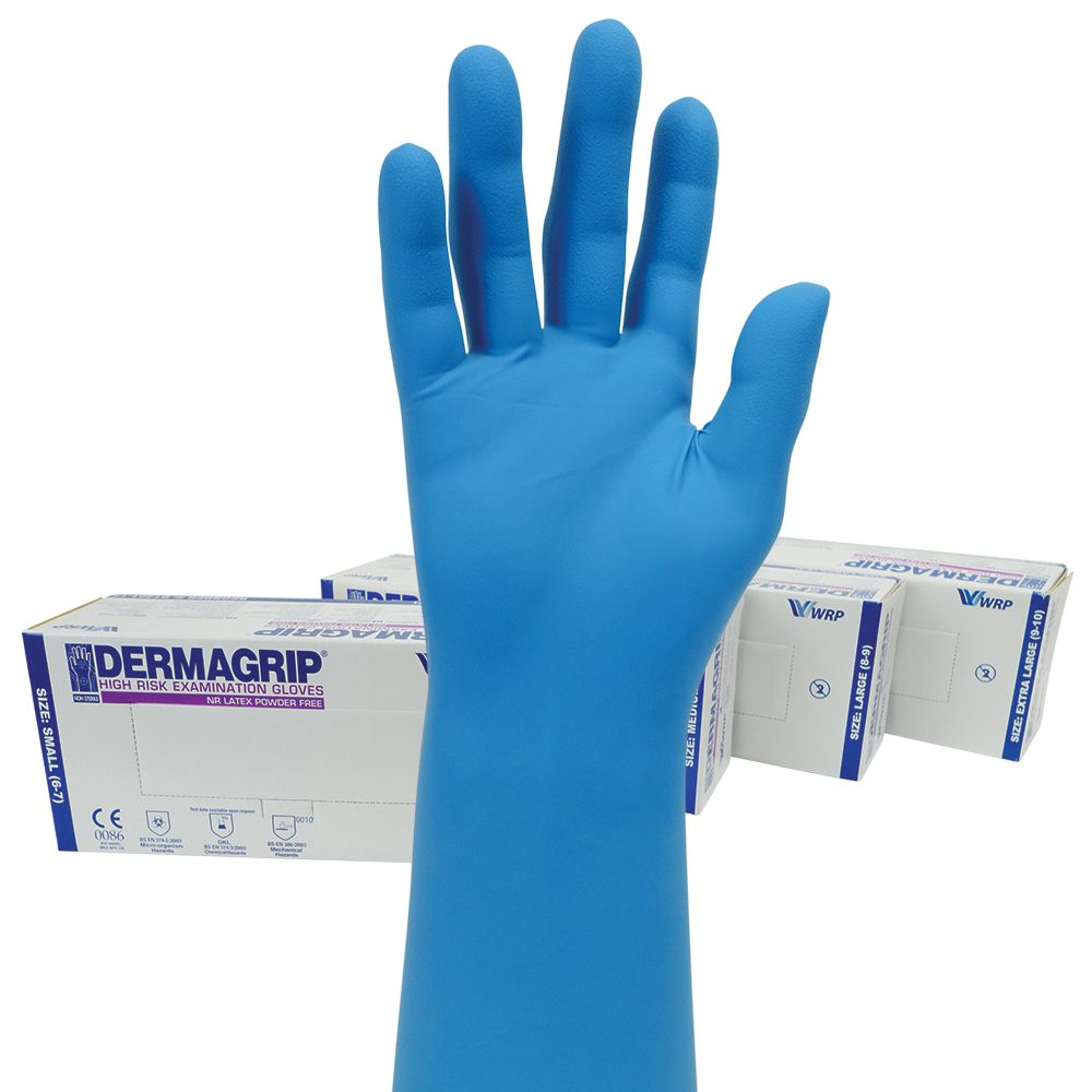 DERMAGRIP High Risk Latex Gloves Pairs - Large