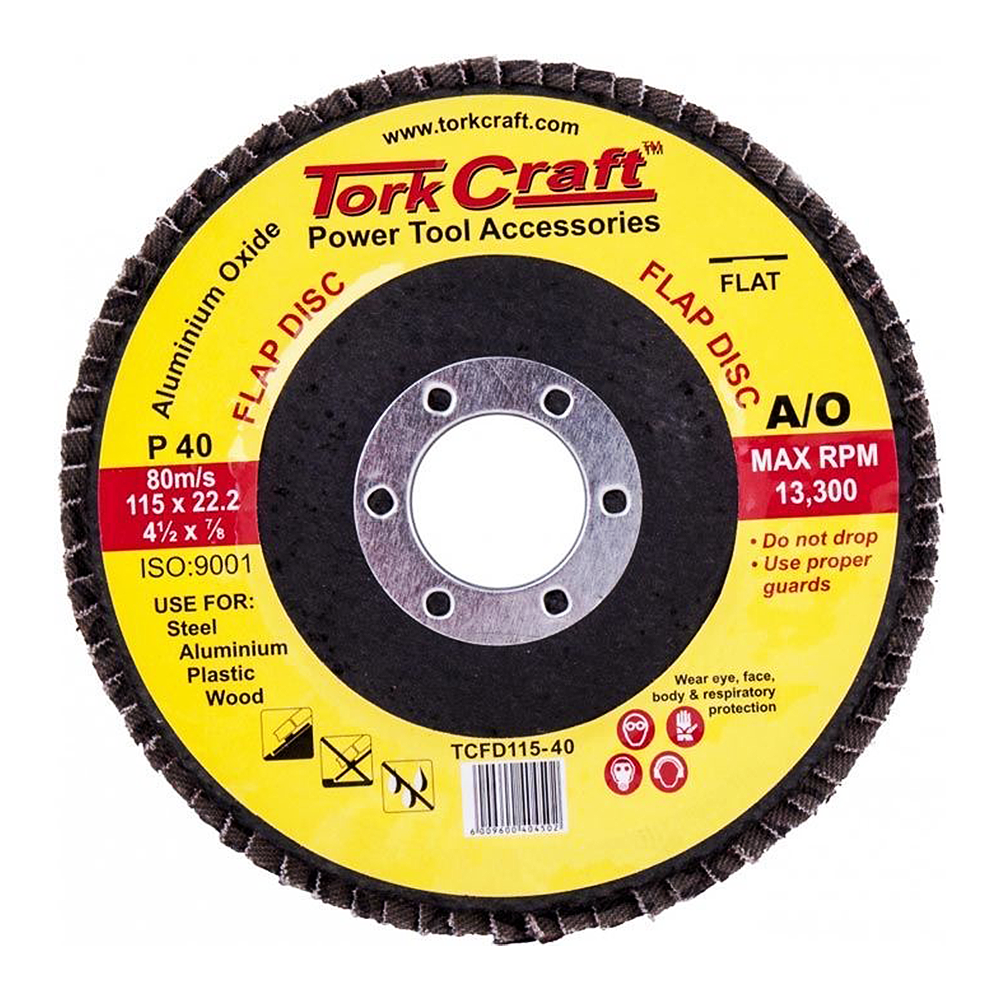 Tork Craft Flap Sanding Disc P40 - 115 mm x 22 mm