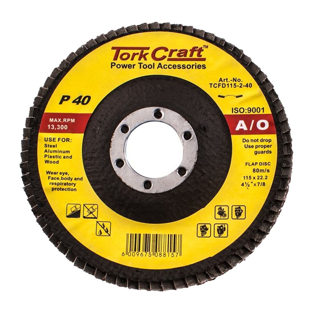 Tork Craft 15 Degree Angled Flap Sanding Disc P40 - 115 mm x 22 mm