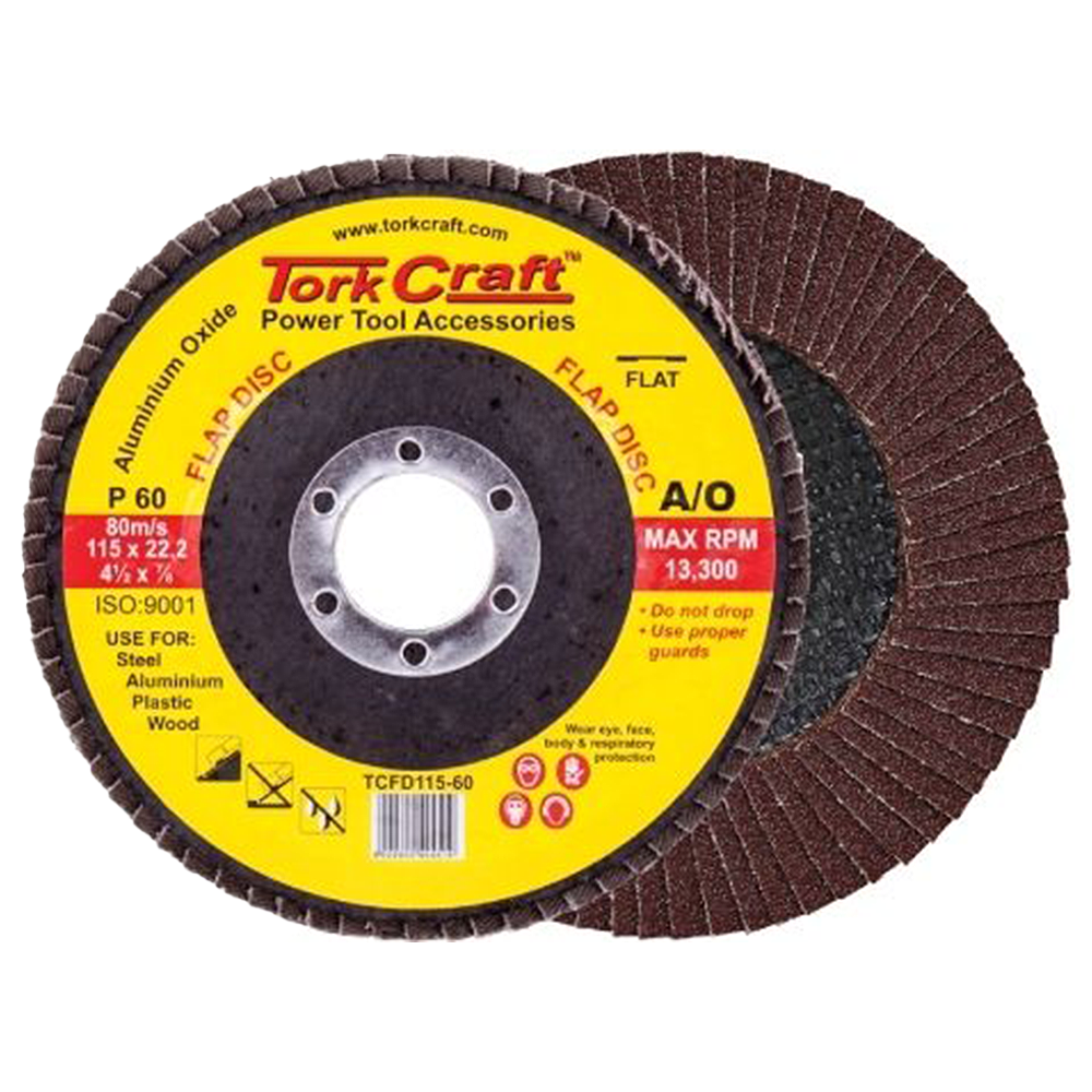 Tork Craft Flap Sanding Disc P60 - 115 mm x 22 mm