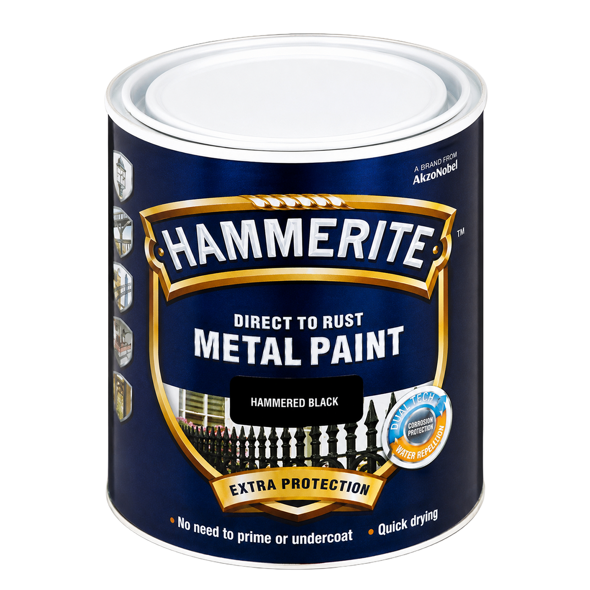 HAMMERITE Direct To Rust Hammered Black - 500 ml