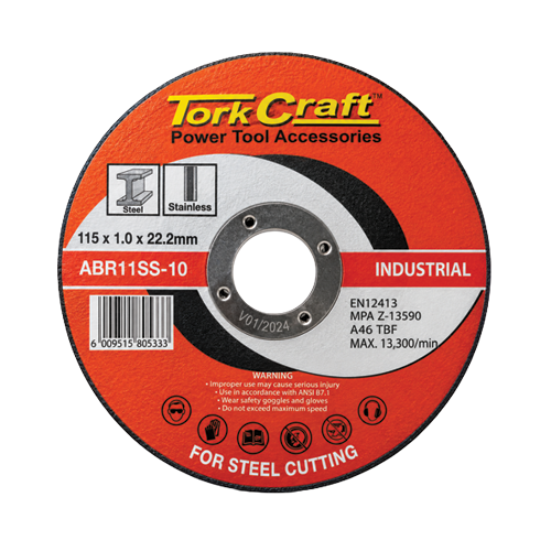 Tork Craft Cutting Disc Industrial Metal - 115 mm  x 1.0 mm x 22.2 mm