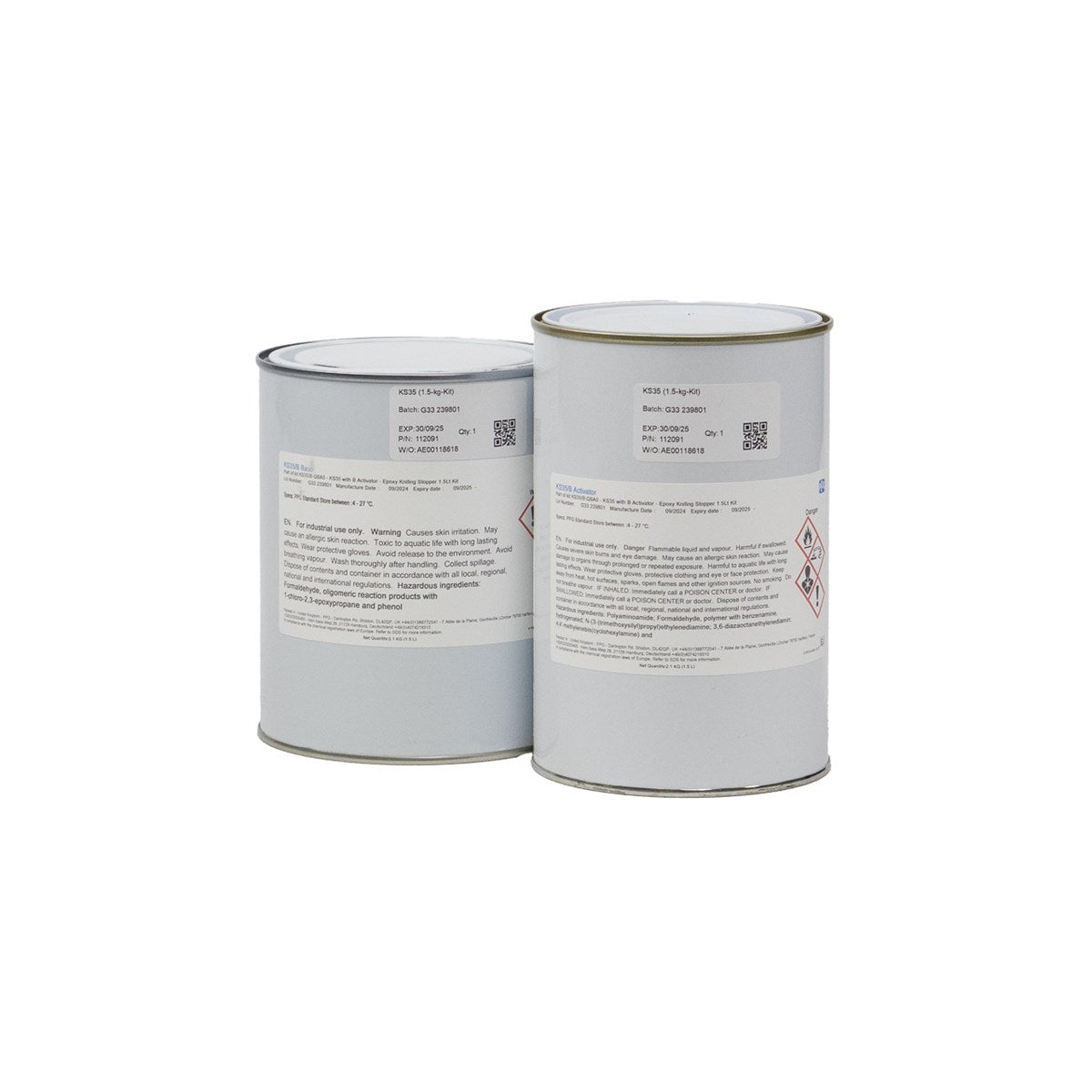 PPG Aerospace Chrome Free Epoxy Knifing Stopper KS35 (base 0.75 lit / activator 0.75 lit) - 1.5 lit