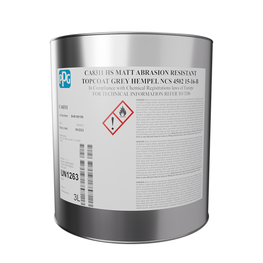 PPG Aerospace CA8311 HS Matt Abrasion Resistant Topcoat Grey Hempel NCS 4502 15-16-B Mix - 3 lit